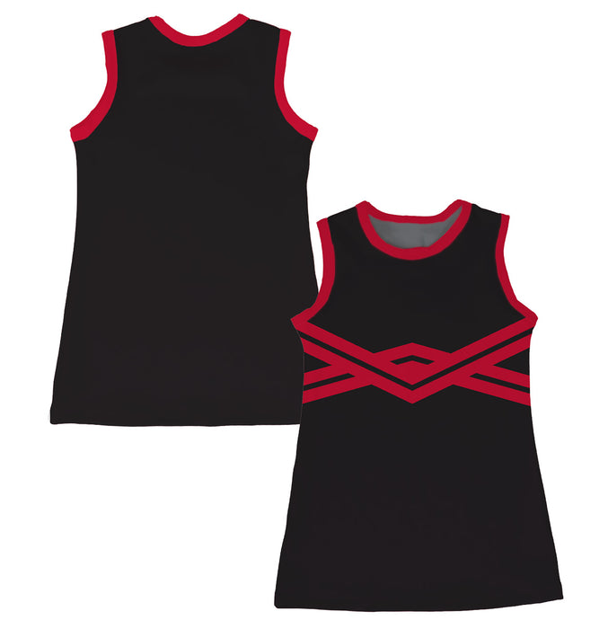 Black and Red Sleeveless Cheerleader A Line Dress - Vive La Fête - Online Apparel Store