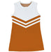 Burnt Orange and White Sleeveless Cheerleader A Line Dress