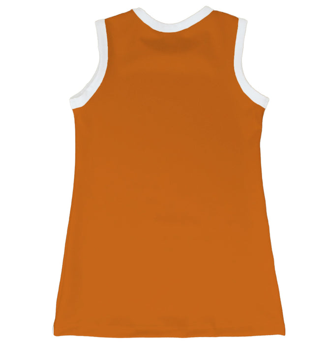 Burnt Orange and White Sleeveless Cheerleader A Line Dress - Vive La Fête - Online Apparel Store