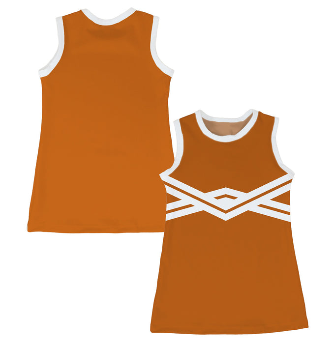 Burnt Orange and White Sleeveless Cheerleader A Line Dress - Vive La Fête - Online Apparel Store