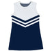 Navy and White Sleeveless Cheerleader A Line Dress