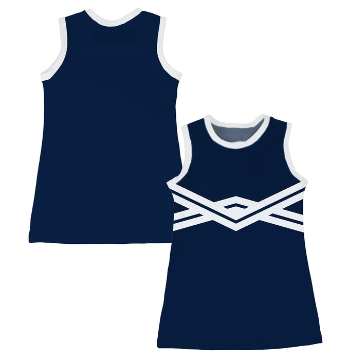 Navy and White Sleeveless Cheerleader A Line Dress - Vive La Fête - Online Apparel Store