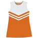 Orange and White Sleeveless Cheerleader A Line Dress