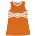 Orange and White Sleeveless Cheerleader A Line Dress