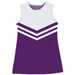 Purple and White Sleeveless Cheerleader A Line Dress