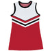 Red Black and White Sleeveless Cheerleader A Line Dress