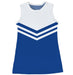 Royal and White Sleeveless Cheerleader A Line Dress
