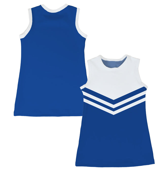 Royal and White Sleeveless Cheerleader A Line Dress - Vive La Fête - Online Apparel Store