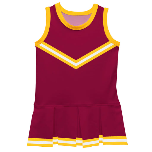 Maroon Yellow Sleeveless Cheerleader Dress