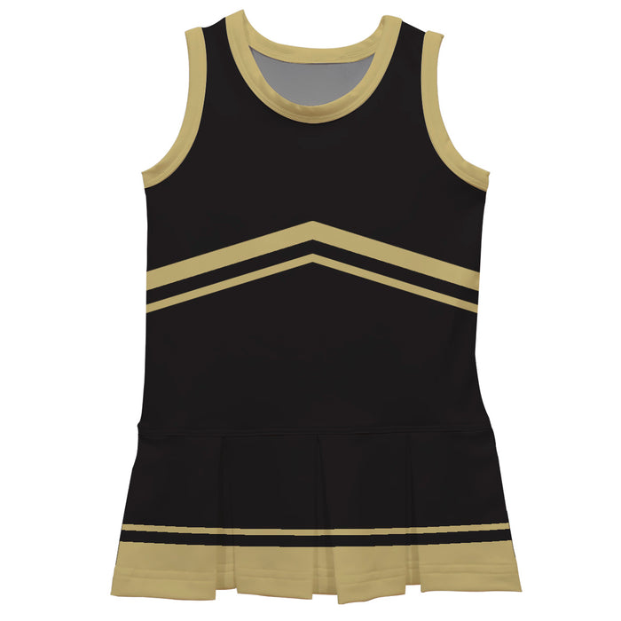 Black and Gold Sleeveless Cheerleader Dress