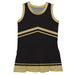 Black and Gold Sleeveless Cheerleader Dress