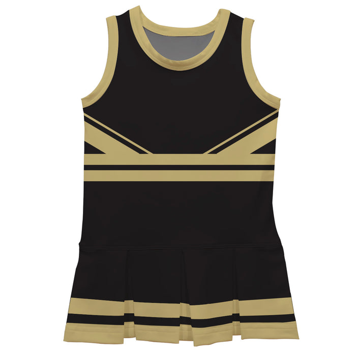 Black and Gold Sleeveless Cheerleader Dress