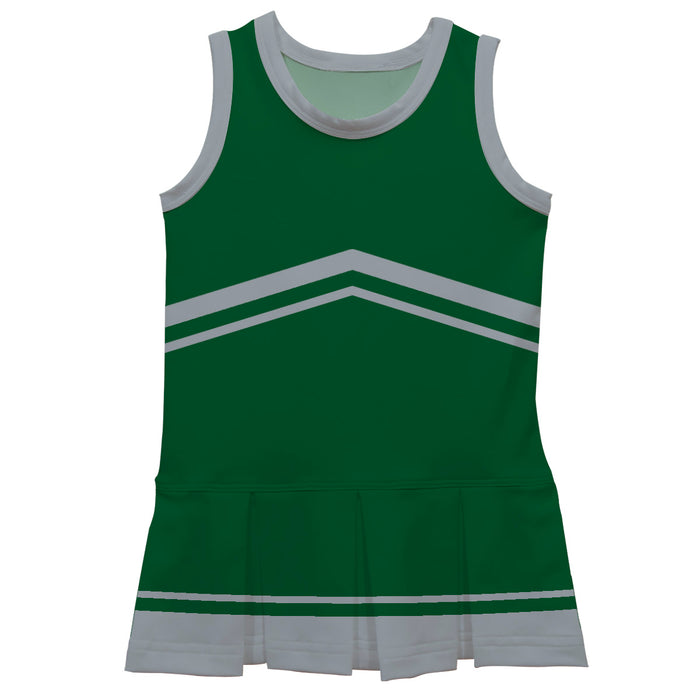 Green and Gray Sleeveless Chearleader Dress