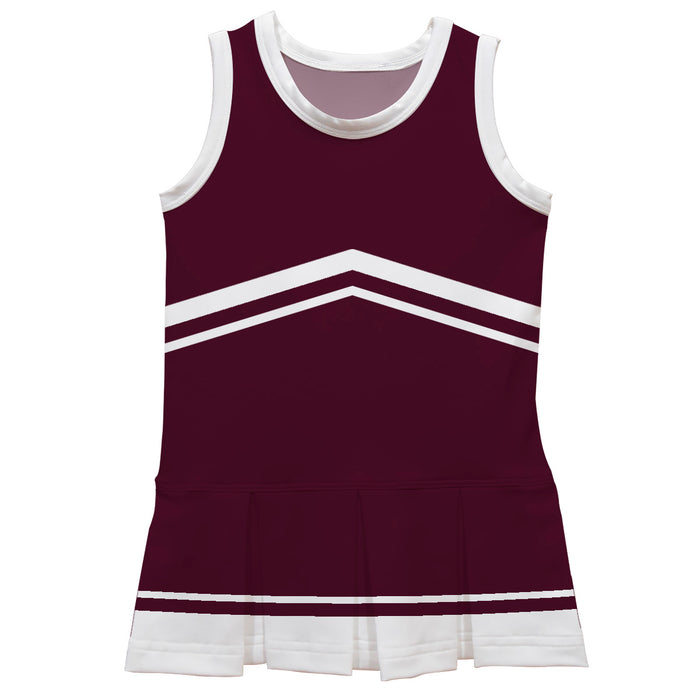 Maroon and White Sleeveless Chearleader Dress