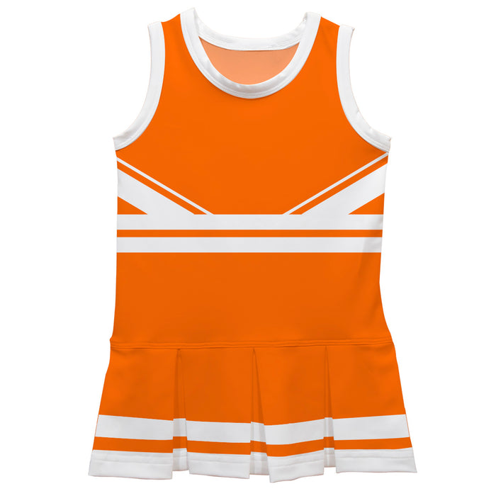 Orange and White Sleeveless Chearleader Dress