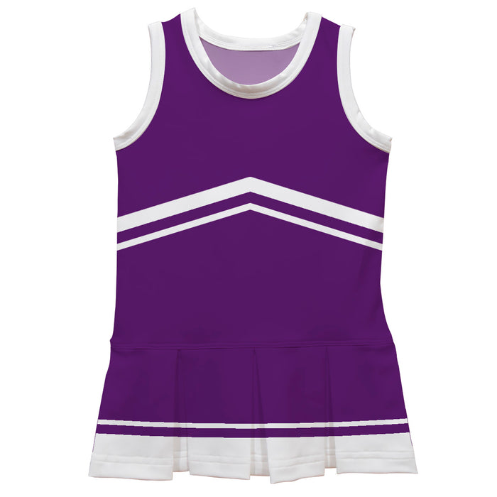 Purple and White Sleeveless Chearleader Dress