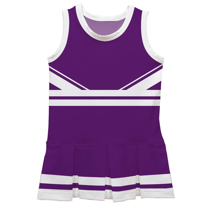 Purple and White Sleeveless Chearleader Dress