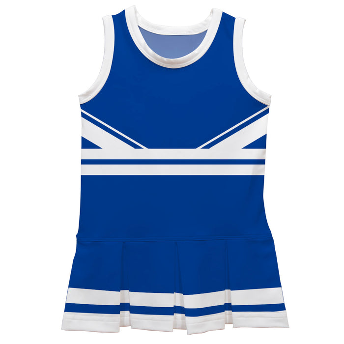Royal and White Sleeveless Chearleader Dress