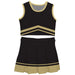 Black and Gold Sleeveless Cheerleader Set
