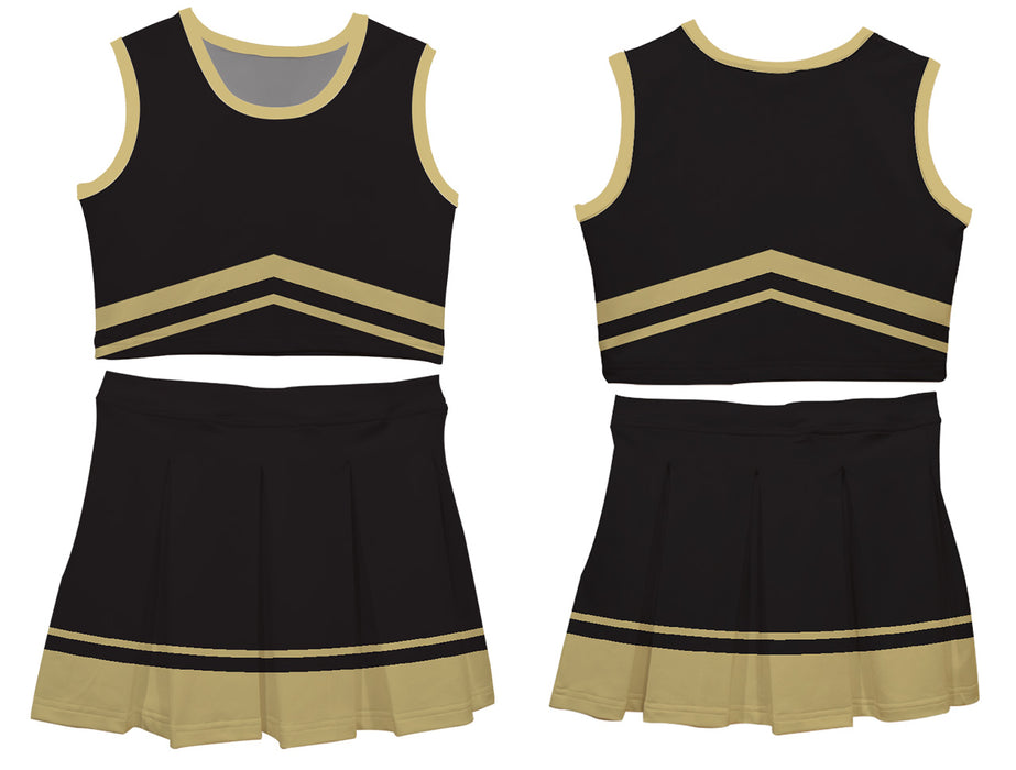 Black and Gold Sleeveless Cheerleader Set - Vive La Fête - Online Apparel Store