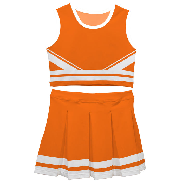 Orange and White Sleeveless Chearleader Set