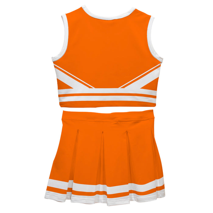 Orange and White Sleeveless Chearleader Set - Vive La Fête - Online Apparel Store