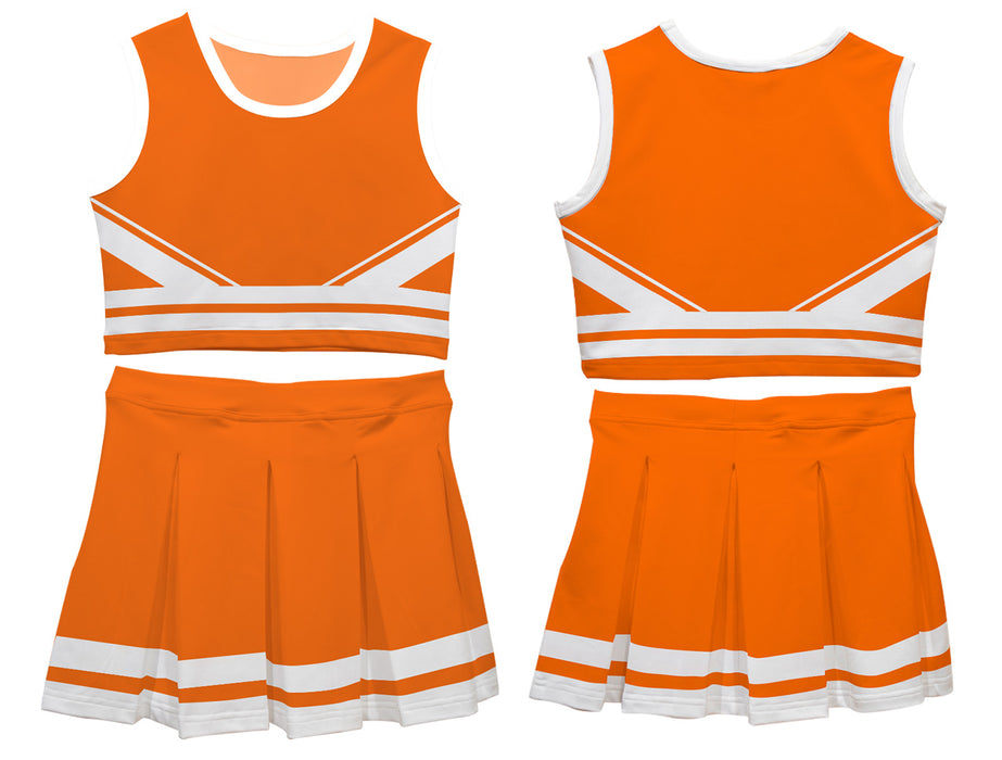 Orange and White Sleeveless Chearleader Set - Vive La Fête - Online Apparel Store