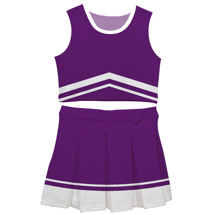 Purple and White Sleeveless Chearleader Set