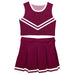 Maroon and White Sleeveless Cheerleader Set