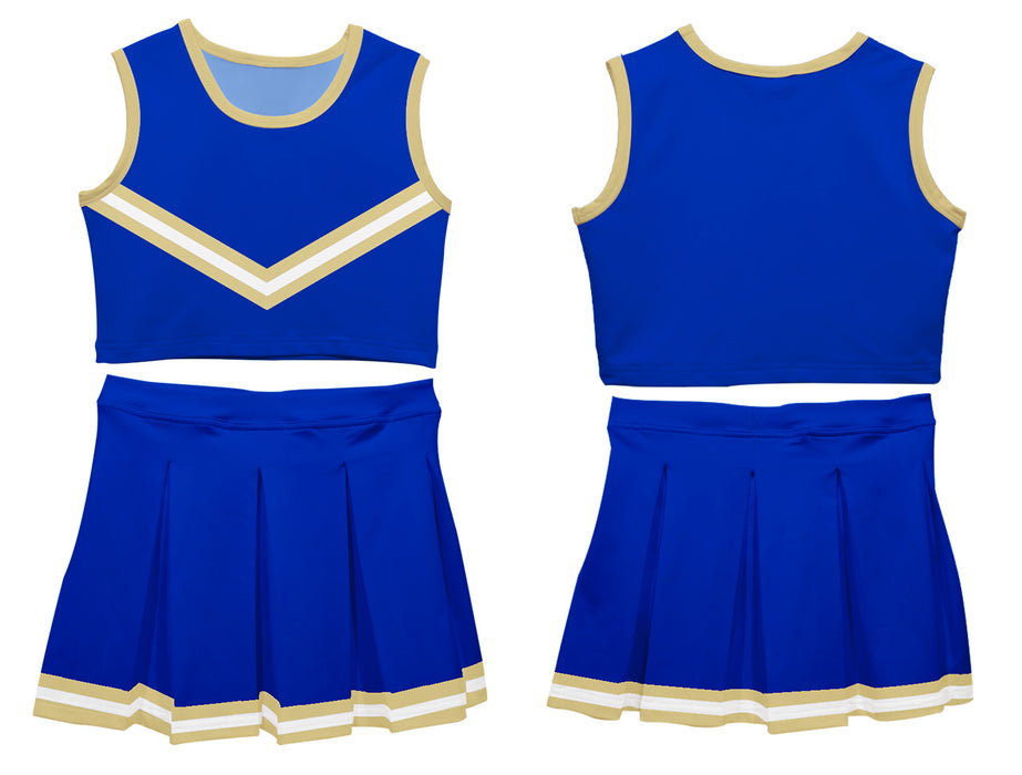 Royal Gold and White Sleeveless Cheerleader Set - Vive La Fête - Online Apparel Store