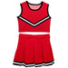 Red and Black Sleeveless Cheerleader Set