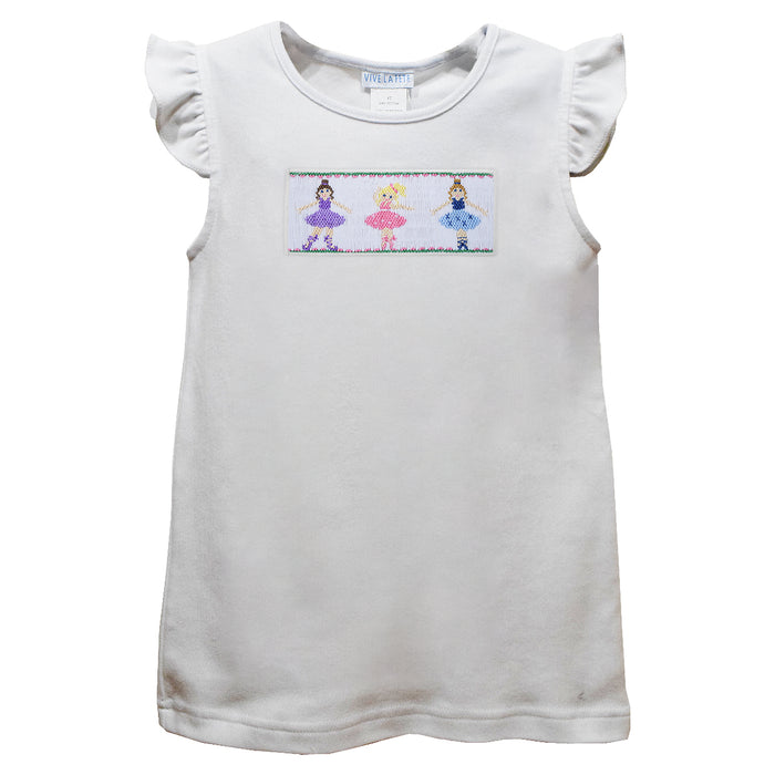 Ballerinas White Knit Angel Wing Sleeves Girls Tshirt