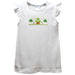 St. Patrick Shamrocks Smocked White Knit Angel Wing Sleeves Girls Tshirt