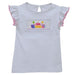 Birthday Smocked White Flutter Sleeve Girls Top