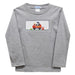 Firetruck Smocked Grey Knit Long Sleeve Boys Tee Shirt