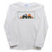 Tractor with Pumpkins Smocked White Knit Long Sleeve Boys Tee Shirt