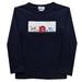 Farm Smocked Navy Knit Long Sleeve Boys Tee Shirt