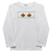 Turkey Smocked White Knit Long Sleeve Boys Tee Shirt