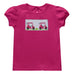 Golf Car Smocked Fucsia Knit Puff Sleeve Girls Blouse