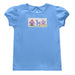 Princess Castle Smocked Light Blue Knit Puff Sleeve Girls Blouse