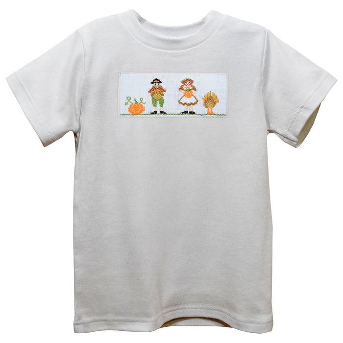 Farm White Knit Short Sleeve Boys Tee Shirt