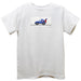 Racing Car Smocked White Knit Short Sleeve Boys Tee Shirt