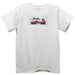 Trailer Car Smocked White Knit Short Sleeve Boys Tee Shirt
