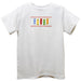Back To School Smocked White Knit Short Sleeve Boys Tee Shirt