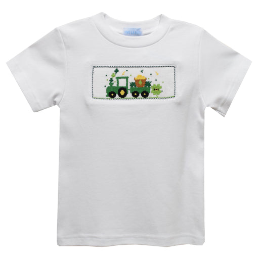 Shamrocks White Short Sleeve Boys Tee Shirt - Vive La Fête - Online Apparel Store