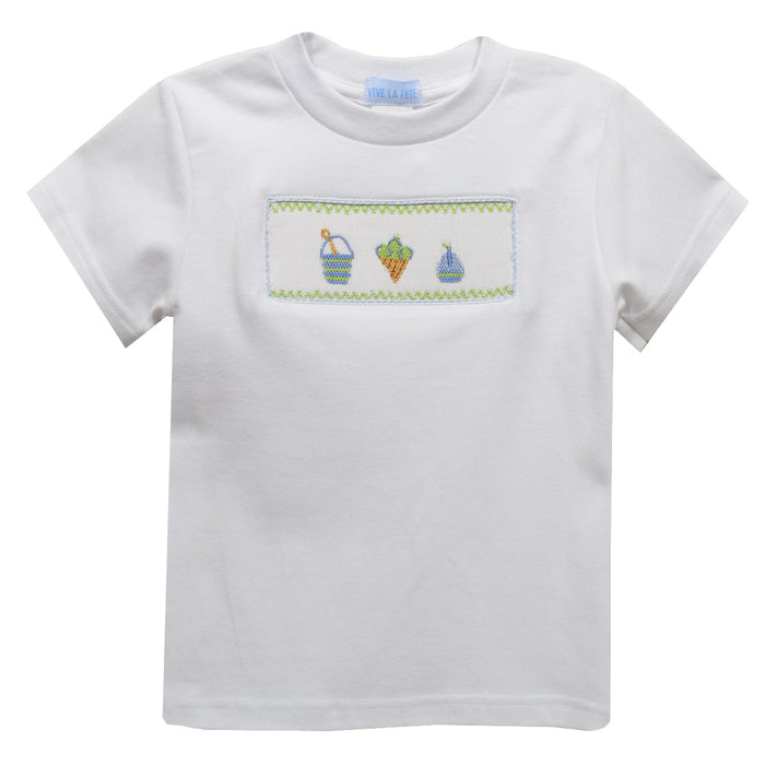 On The Beach White Knit Short Sleeve Boys Tee Shirt - Vive La Fête - Online Apparel Store