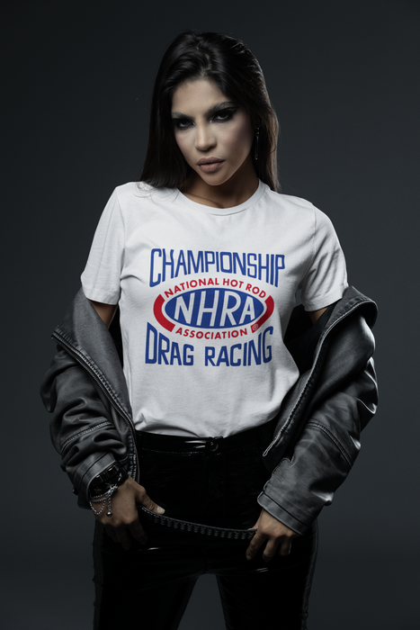 NHRA Officially Licensed by Vive La Fete Championship Drag Racing White Women T-Shirt - Vive La Fête - Online Apparel Store