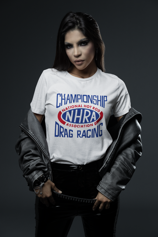 NHRA Officially Licensed by Vive La Fete Championship Drag Racing White Women T-Shirt - Vive La Fête - Online Apparel Store