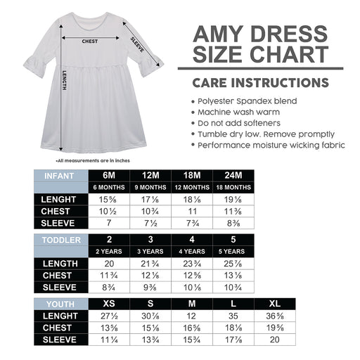 Xavier Musketeers Vive La Fete Girls Game Day 3/4 Sleeve Solid Gray All Over Logo on Skirt - Vive La Fête - Online Apparel Store