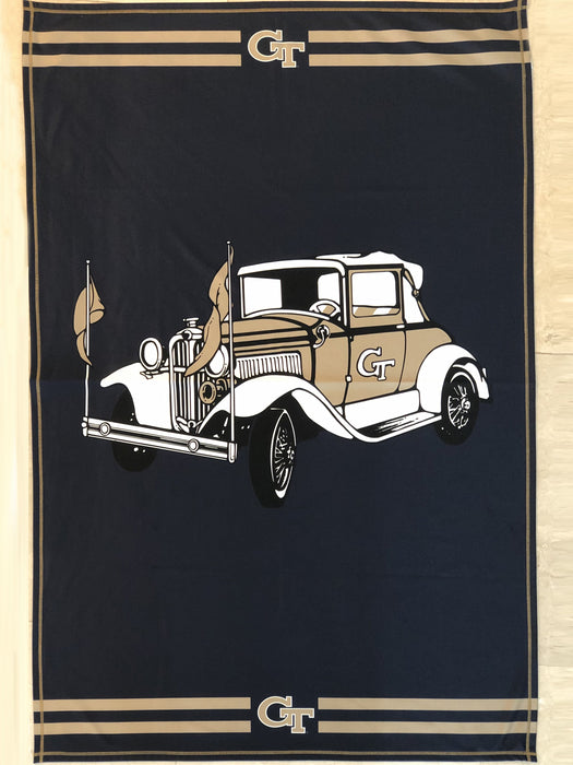 Utah State Aggies USU Vive La Fete Game Day Soft Premium Fleece Navy Throw Blanket 40" x 58” Logo and Stripes - Vive La Fête - Online Apparel Store